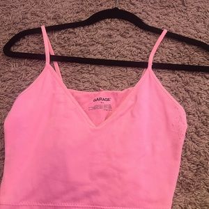 garage pink cropped tank top